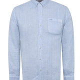 Camisa Manga Larga Lino Orgánico Hombre Linedyed Aquamarino RKF