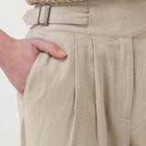 Pantalon Lino Orgánico Mujer Ava Crema RKF